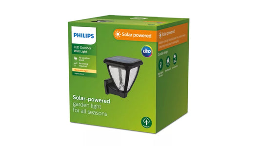 Philips Solar Vapora Outdoor Wall Light 1.5 W, Daylight Sensor, 2700 Kelvin, IP44