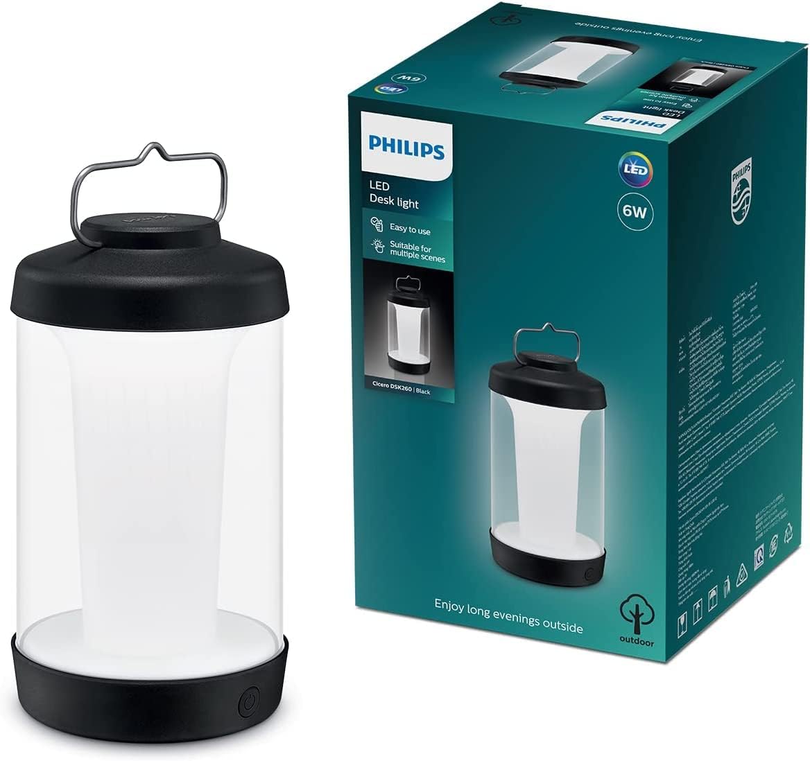 Philips Portable light - built-in battery Cicero DSK260 6W 50K BK USB 02