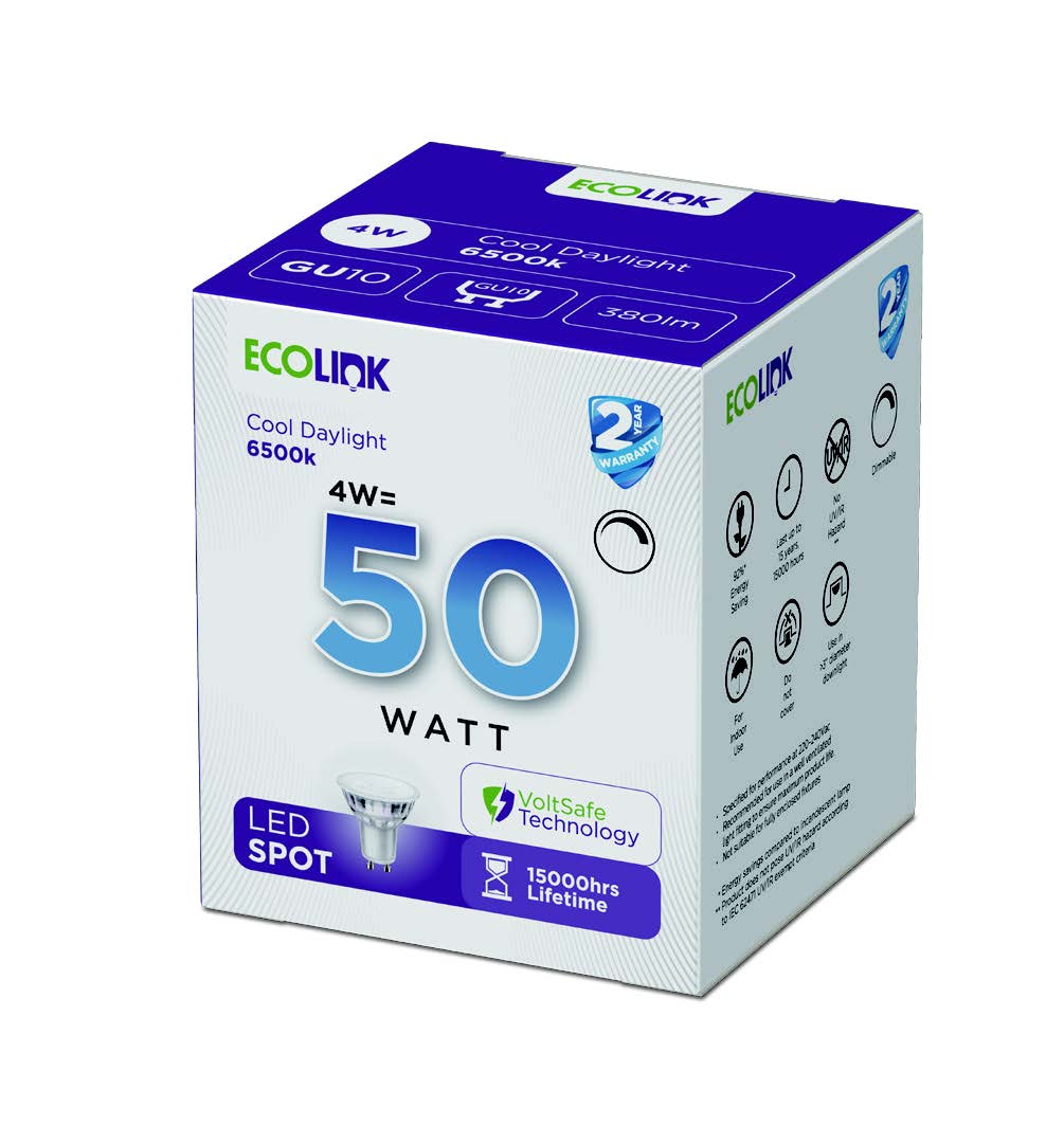 LED GU10 Phillips Ecolink 4w Dimmable