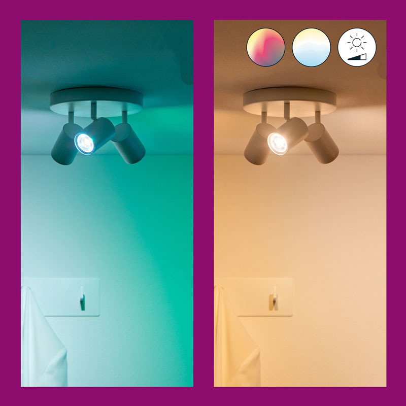 WiZ GU10 Smart Bulb 4.7W (50W Eq) Full Colour Up to 345 lm | Wi-Fi | Works with Alexa & Google