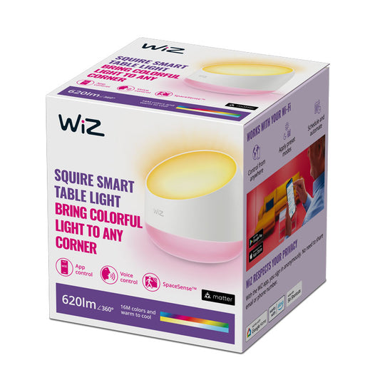 WiZ Squire Smart Table Lamp Full Colour Dual-Zone | Wi-Fi | Works with Alexa & Google