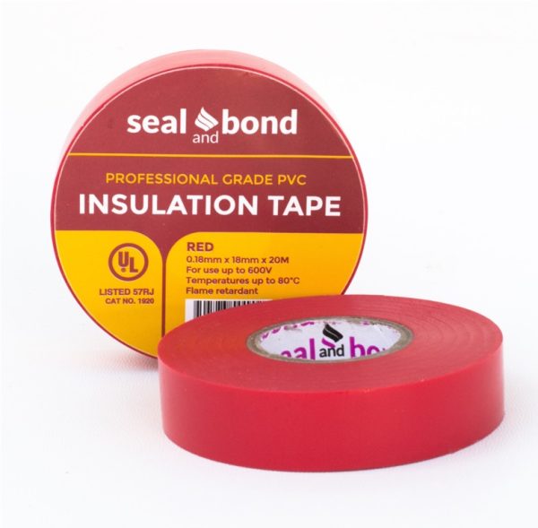 Red Seal & Bond PVC insulation tape roll with product label