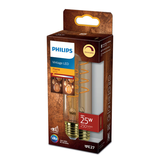 Philips LED Classic T32 Tube 4W 250lm Spiral Gold Dimmable E27