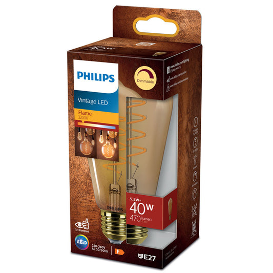 Philips LED Classic ST64 Pear 4W 250lm Spiral Gold Dimmable E27