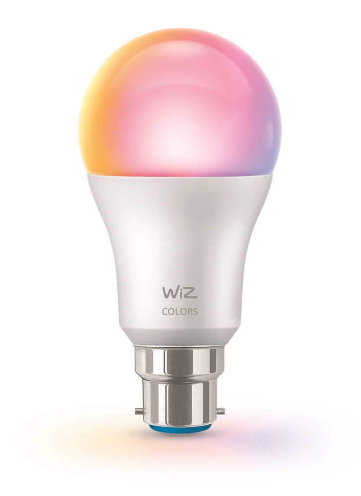 WiZ A60 Smart Bulb B22 8W (60W Eq) Full Colour Up to 806 lm | Wi-Fi | Works with Alexa & Google