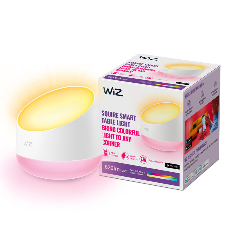 WiZ Squire Smart Table Lamp Full Colour Dual-Zone | Wi-Fi | Works with Alexa & Google