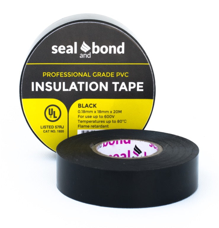 Black Seal & Bond PVC insulation tape roll with product label