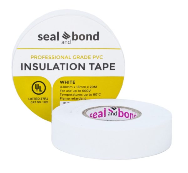 White Seal & Bond PVC insulation tape roll with product label
