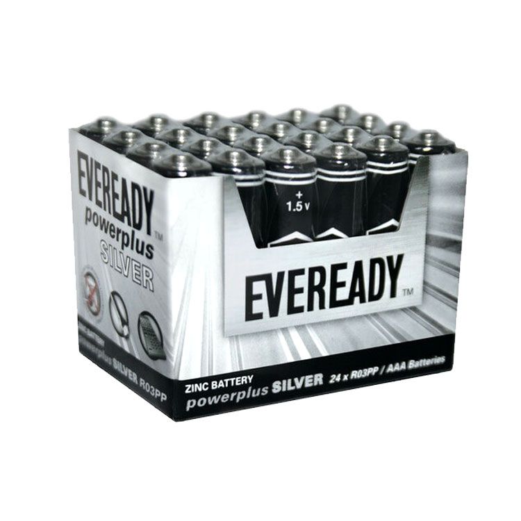 Eveready Power Plus Silver, AAA, Tray of 24 - R03PP